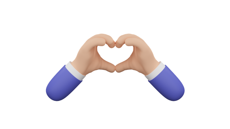 Paumes de la main ouverte montrant le coeur  3D Icon