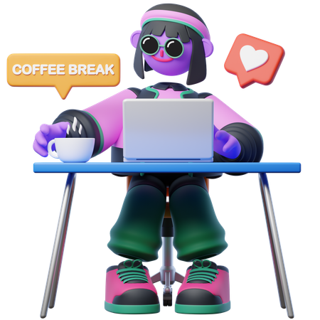 Pausa para café no escritório  3D Illustration