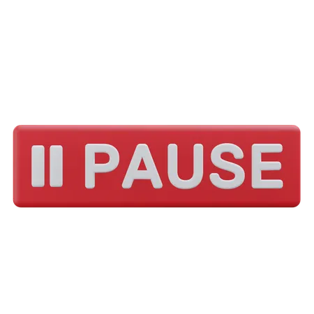 Pause Button 3 D Social Media Action Button 3D Icon