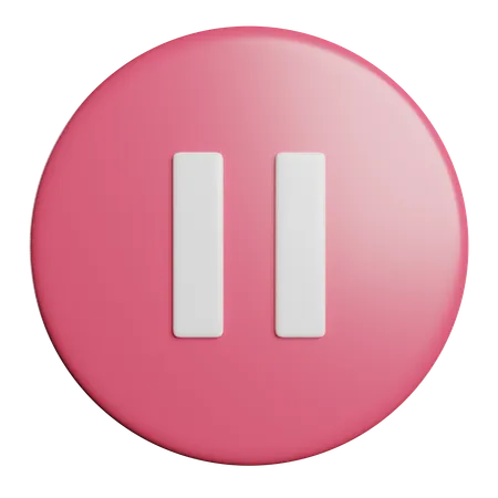 Pause Stop Button 3D Icon