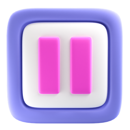 Pause Button  3D Icon