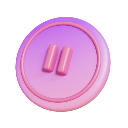 Pause button  3D Illustration