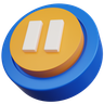 video pause button 3d logo