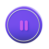3d music pause button logo