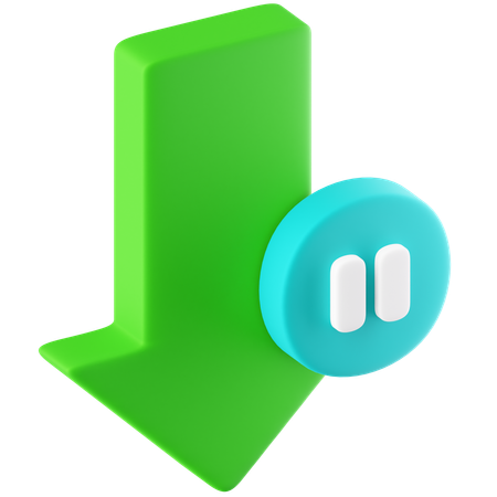 Pause Download  3D Icon
