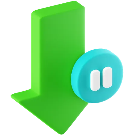Pause Download  3D Icon