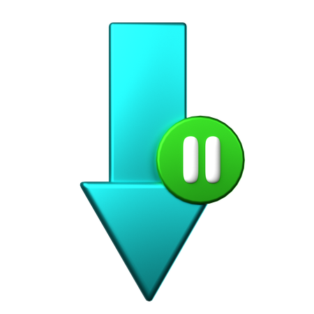 Pause Download  3D Icon