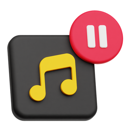 音楽を一時停止  3D Icon