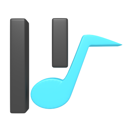 Pause Music  3D Icon