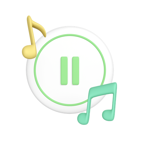 Pause Music  3D Icon
