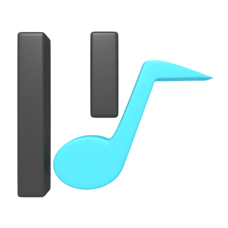 Pause Music  3D Icon