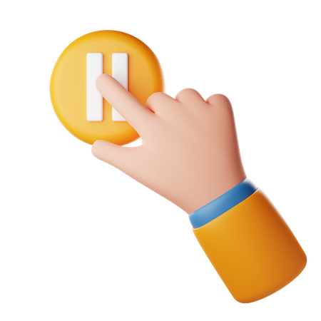 Pause Touch Hand Gesture  3D Icon