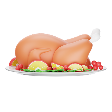 Pavo asado  3D Icon