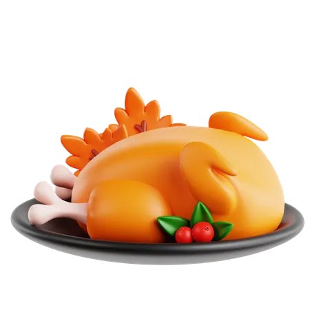 Pavo asado  3D Icon