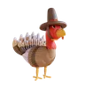 pájaro pavo y sombrero