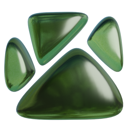 Paw Abstract Shape 3D Icon