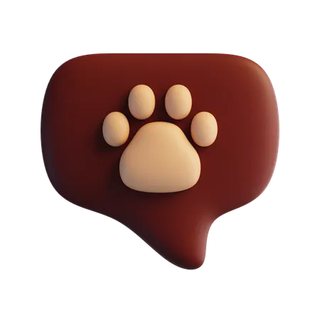 Paw Chat  3D Icon