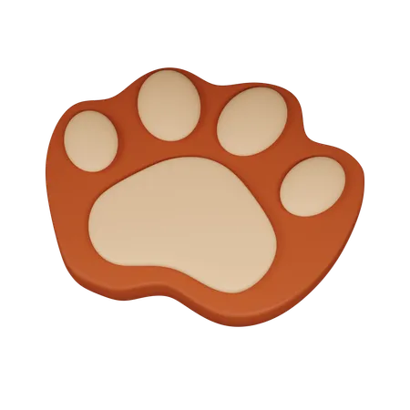 Paw Print 3 D Icon Contains PNG BLEND GLTF And OBJ Files 3D Icon