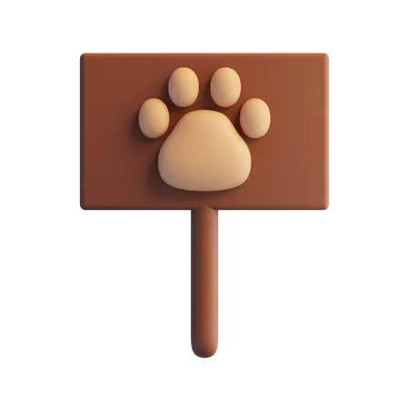 Paw Print Board  3D Icon