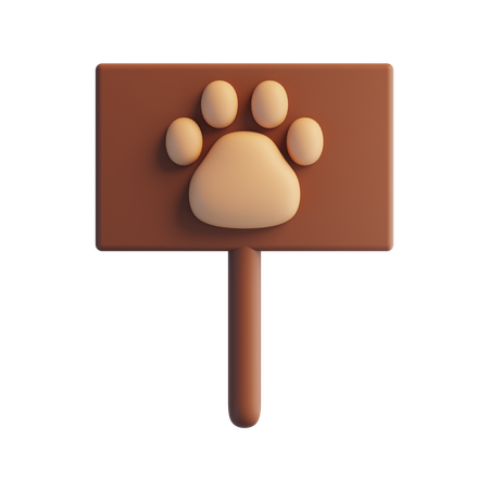 Paw Print Board  3D Icon