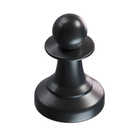 Pawn Chess Piece Black  3D Icon