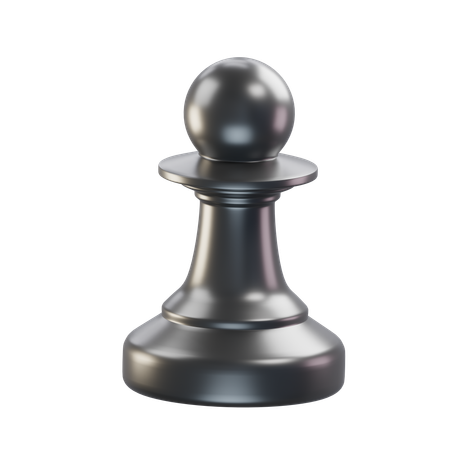 Pawn Chess Piece Black  3D Icon