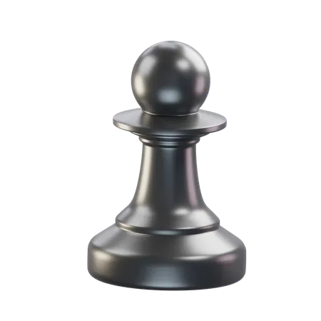 Pawn Chess Piece Black  3D Icon