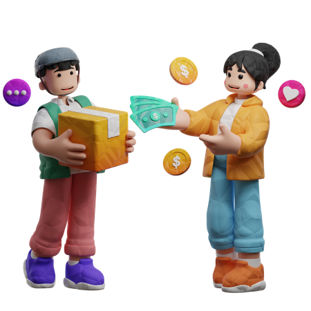 Pay Cash On Delivery  3D Icon