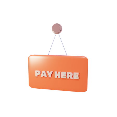 Pay Here Board  3D Icon