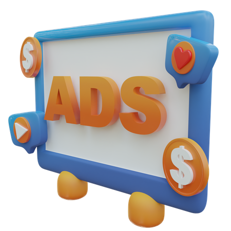 Pay Media Ads 3D Icon