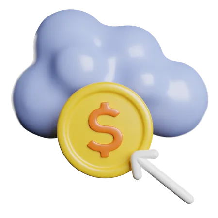 Pay Per Click Cloud 3D Icon