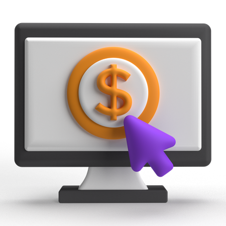 Bezahlung pro Klick  3D Icon