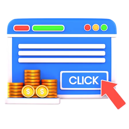 Pay per click  3D Icon