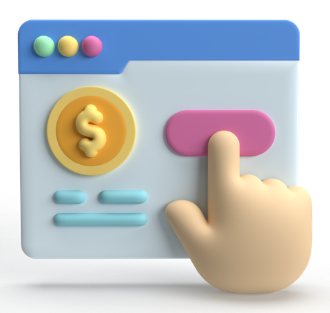 Pay Per Click  3D Icon