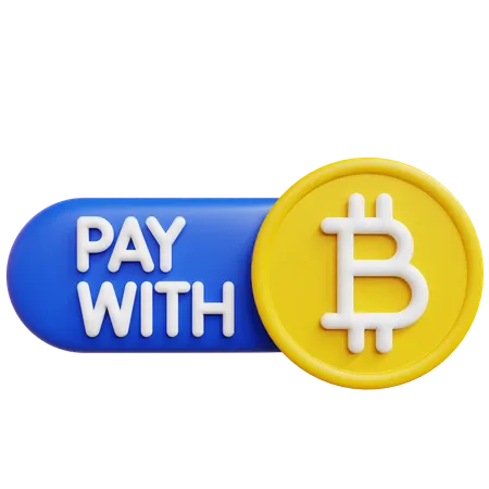 Pay With Bitcoin  3D Icon