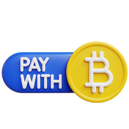 Pay With Bitcoin  3D Icon