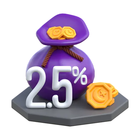 Pay Zakat From Profit  3D Icon
