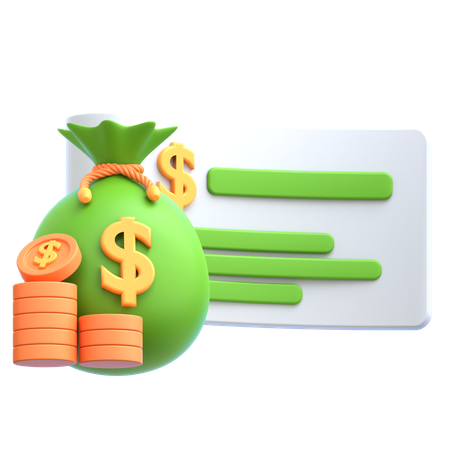Paycheck  3D Icon