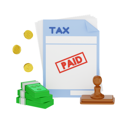 Payé l'impôt  3D Icon