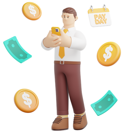 Paying Salary  3D Illustration