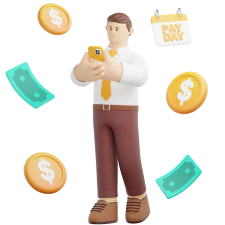 Paying Salary  3D Illustration