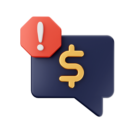 Payment Alert Chat  3D Icon