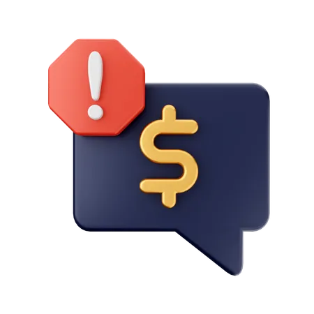 Payment Alert Chat  3D Icon