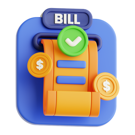 Payment bill  3D Icon