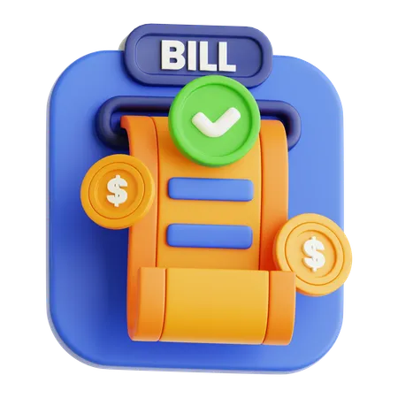 3 D Payment Bill Icon 3D Icon