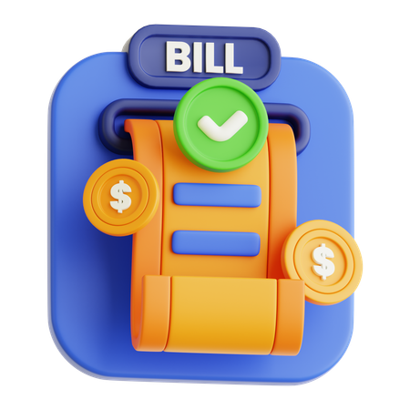 Payment bill  3D Icon