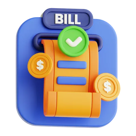 Payment bill  3D Icon