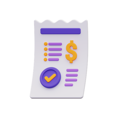 Payment Bill 3D Icon
