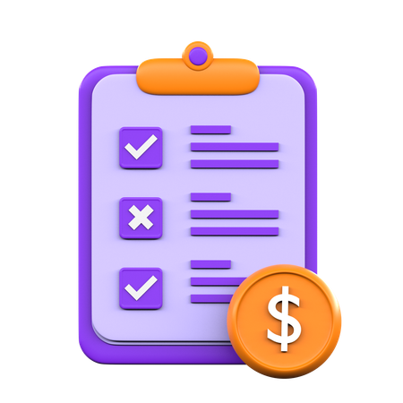Payment Checklist  3D Icon