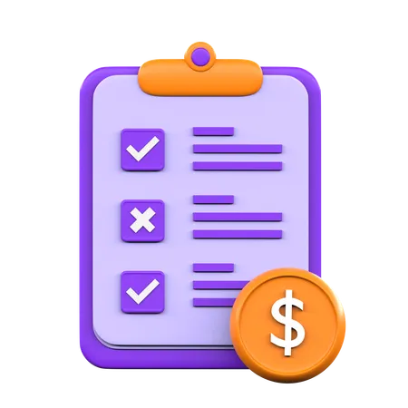 Payment Checklist  3D Icon